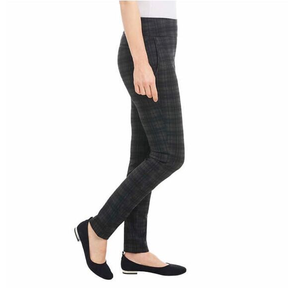 Dalia Ladies' Pull-On Pant size xxl Lines Checkered Plaid Black Gray - Picture 4 of 8